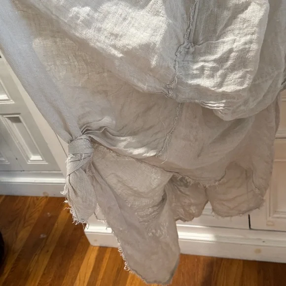 Vintage Magnolia Pearl Dress Linen Gauze Sheer - Picture 6 of 17